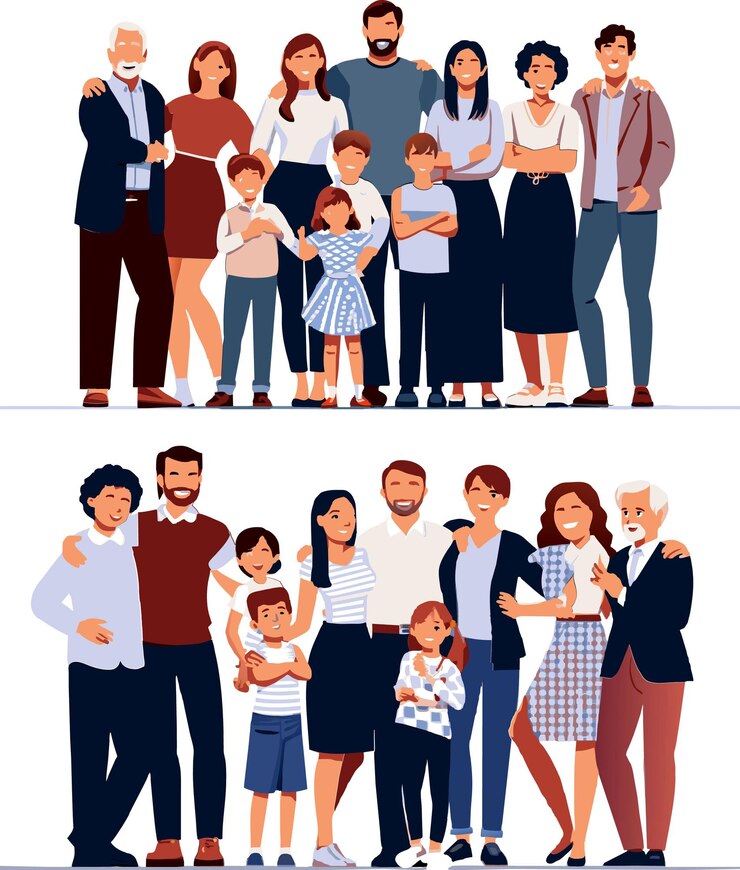 Vector conjunto de vectores de gran familia