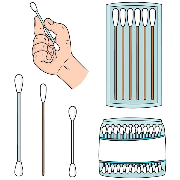 conjunto de vectores de hisopo de algodón