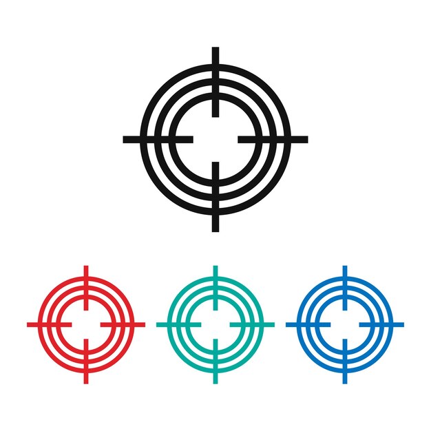 Conjunto de vectores icono de destino aislado sobre fondo blanco Ilustración vectorial