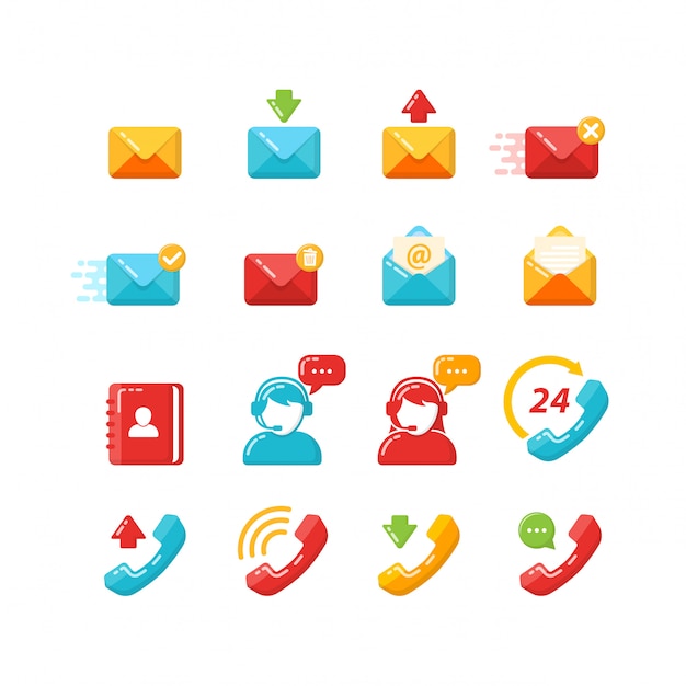 Conjunto de vectores de iconos de atención al cliente