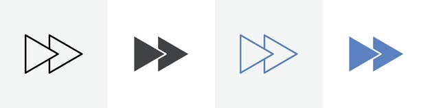 conjunto de vectores de íconos de avance rápido uso para UI web o aplicación