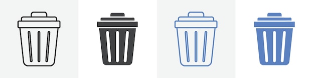 conjunto de vectores de iconos de basura uso para la web