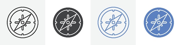 conjunto de vectores de iconos de brújula uso para la web