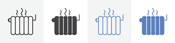 Vector conjunto de vectores de iconos de calentador uso para ui web o aplicación