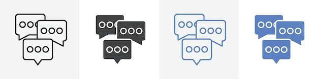 conjunto de vectores de iconos de chat para uso en la web