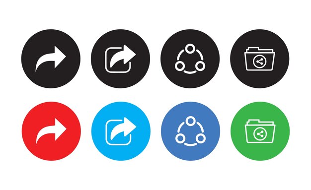 Conjunto de vectores de iconos compartidos Ilustración de un letrero en blanco y negro que dice no en él