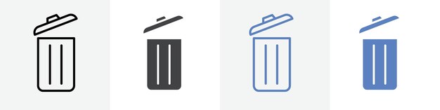 conjunto de vectores de iconos de contenedores de basura uso para UI web o aplicación