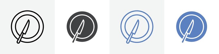 Vector conjunto de vectores de iconos de cuchillo uso para ui web o aplicación