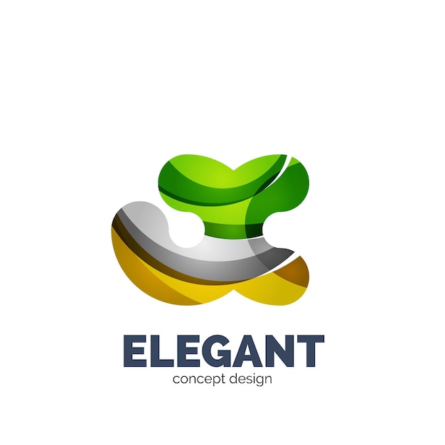 Conjunto de vectores de iconos de logotipo de empresa de carta abstracta