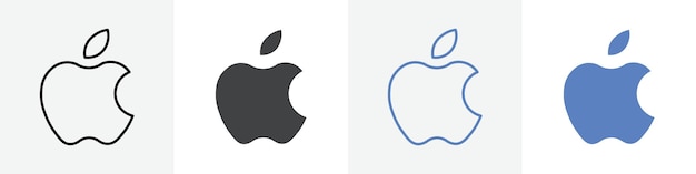 conjunto de vectores de iconos de manzana uso para la web