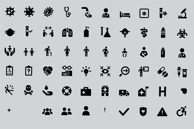 conjunto de vectores de iconos médicos