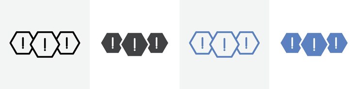 Vector conjunto de vectores de iconos de precaución uso para ui web o aplicación