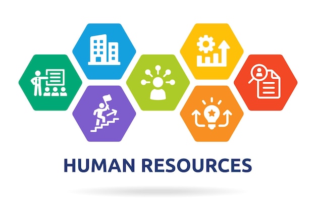 Conjunto de vectores de iconos de recursos humanos. ilustración de símbolo de negocio de contratación y empleo.
