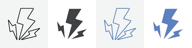 conjunto de vectores de iconos de relámpago uso para la web