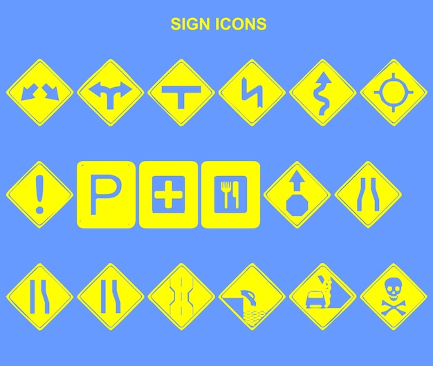 conjunto de vectores de iconos de signos