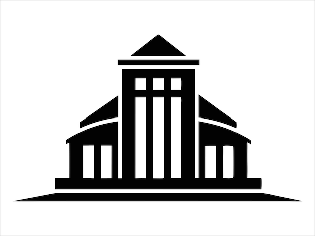 Conjunto de vectores de íconos de silueta de edificios