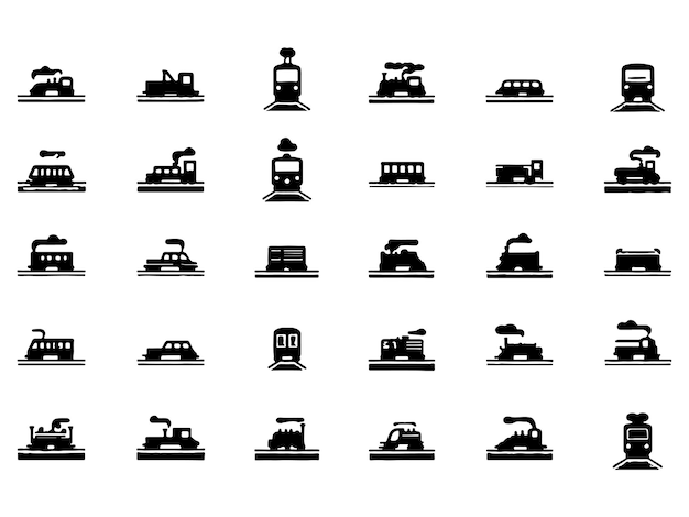 Conjunto de vectores de iconos de transporte público