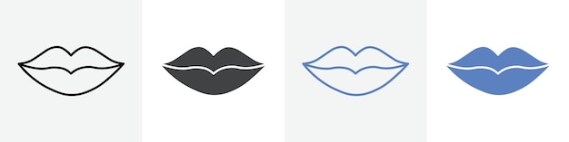 conjunto de vectores de iconos uso para labios web