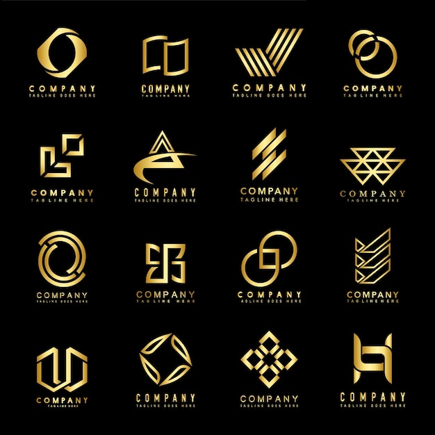 Vector conjunto de vectores de ideas de diseño de logotipo de empresa