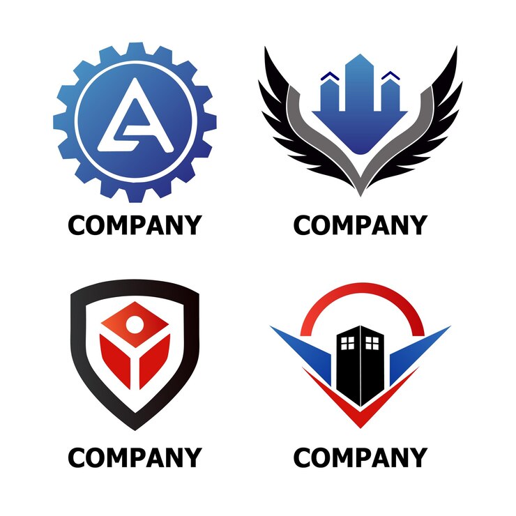 Conjunto de vectores de ideas de diseño de logotipo de empresa