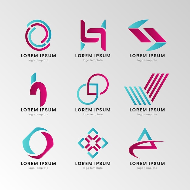 Conjunto de vectores de ideas de diseño de logotipo de empresa