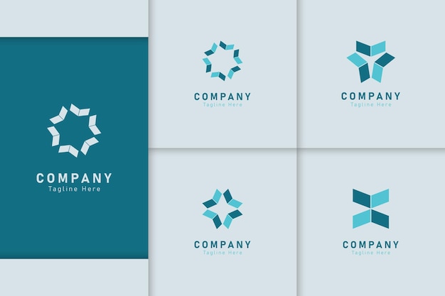 Conjunto de vectores de ideas de diseño de logotipo de empresa