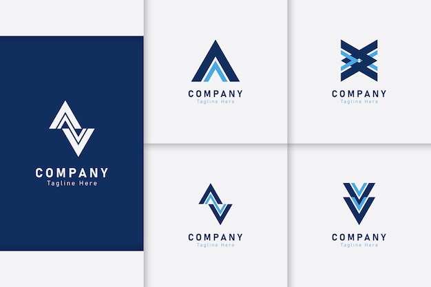 Conjunto de vectores de ideas de diseño de logotipo de empresa
