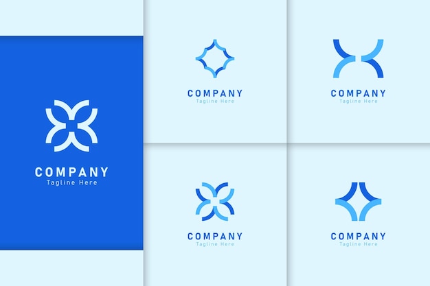 Conjunto de vectores de ideas de diseño de logotipo de empresa