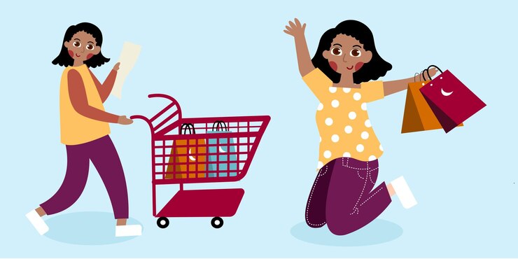 Vector conjunto de vectores de ilustración de compras en línea