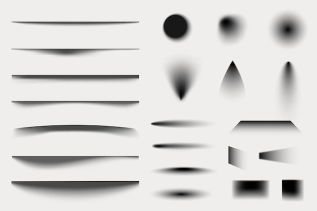 Conjunto de vectores de ilustración de formas de gradiente en escala de gris abstractas Conjunto De formas de gradientes en escala de grises abstractas en varios diseños Colección de vectorios de formas de degradados en escala de grieso abstractas