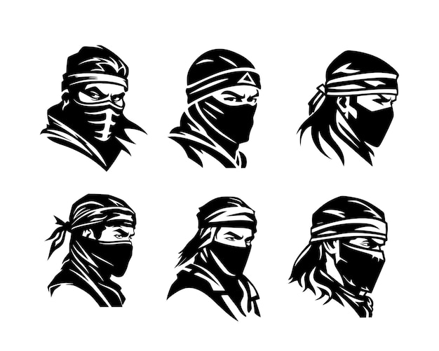 Conjunto de vectores de ilustración ninja