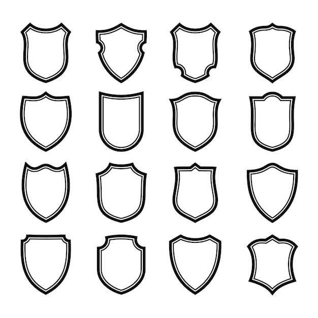Conjunto de vectores de insignia de escudo