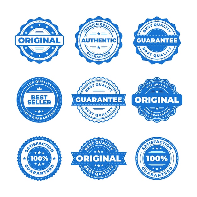 conjunto de vectores de insignia de etiqueta de calidad premium