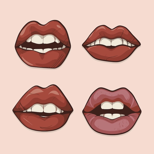 conjunto de vectores de labios