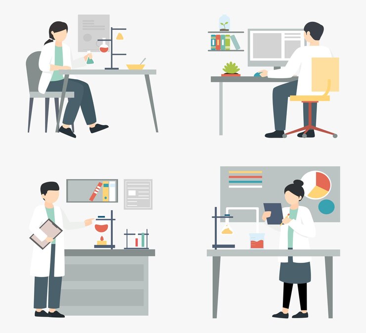 Vector conjunto de vectores de laboratorio