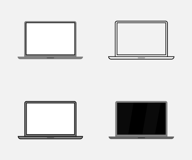 Vector conjunto de vectores de laptop tecnología moderna