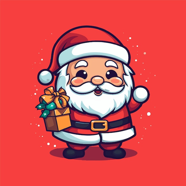 Vector conjunto de vectores de linda ilustración del personaje de santa claus