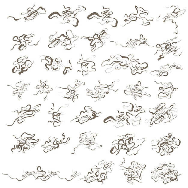 Vector conjunto de vectores de líneas de dibujos abstractos