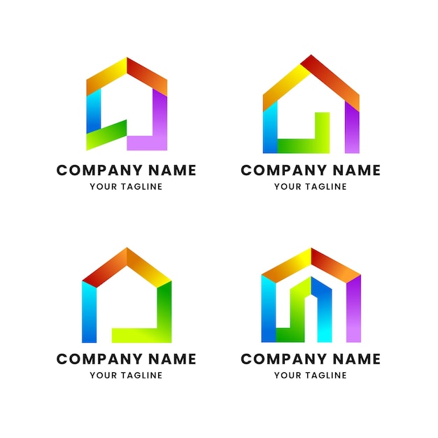 Conjunto de vectores de logotipo de casa