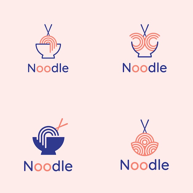 conjunto de vectores de logotipo de fideos