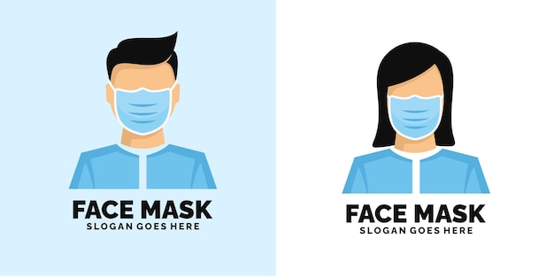 Conjunto de vectores logotipo de máscara facial