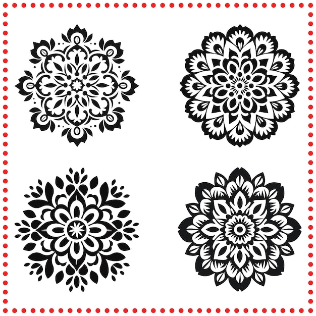 Conjunto de vectores de mandala decorativos adecuado para diseños inspirados en boho y marca espiritual
