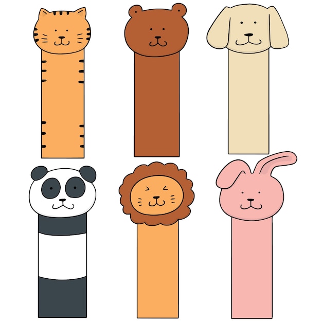 conjunto de vectores de marcador de animales