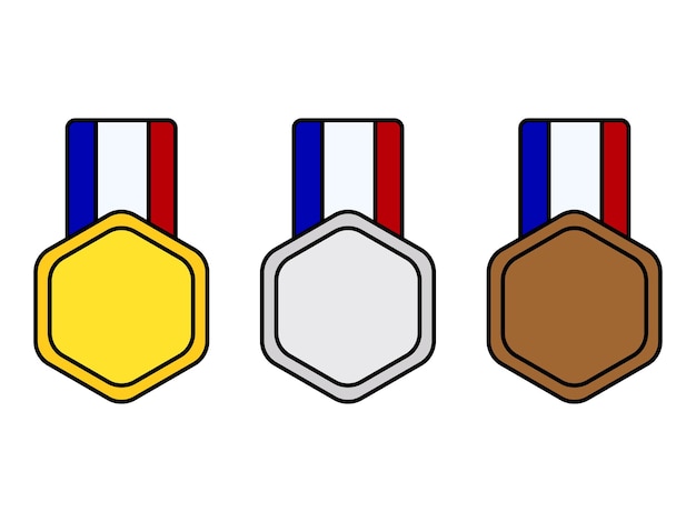 Vector conjunto de vectores de medallas. 10 eps