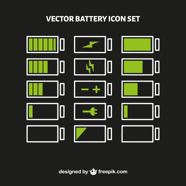 Vector conjunto de vectores de nivel de batería