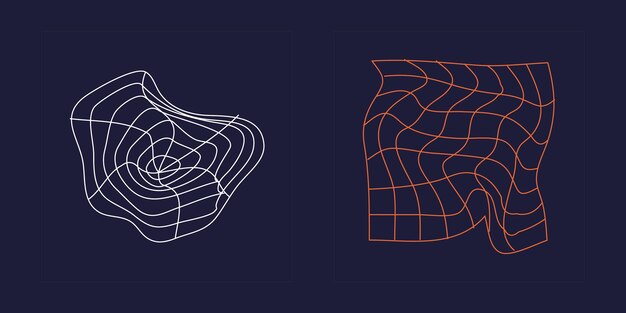 Conjunto de vectores de objetos de estilo Y2K Gran conjunto de objetos retro para el diseño Iconos minimalistas planos