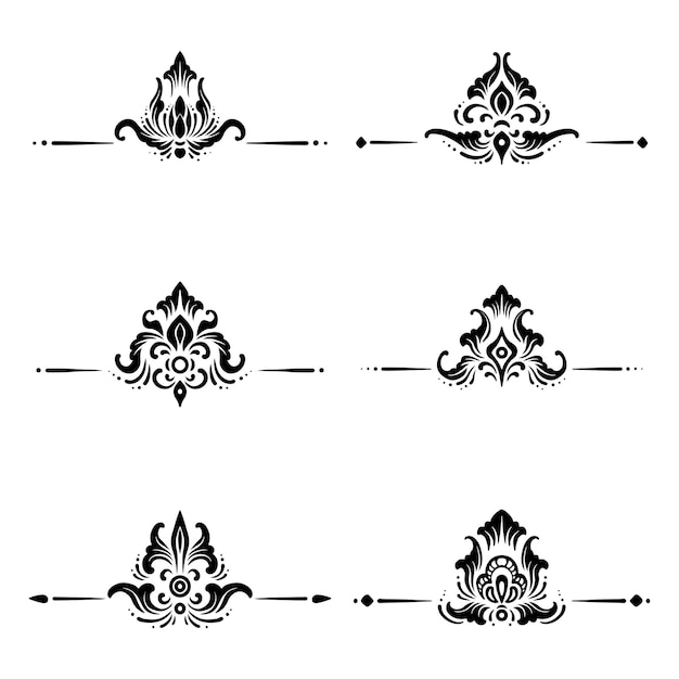 conjunto de vectores de objetos de ornamento balinés