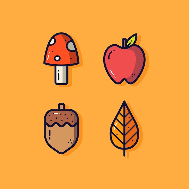 Vector conjunto de vectores de otoño