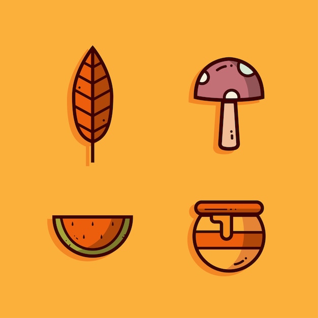 Vector conjunto de vectores de otoño