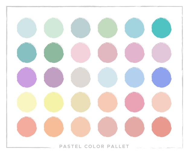 Conjunto de vectores paleta de colores pastel en rgb